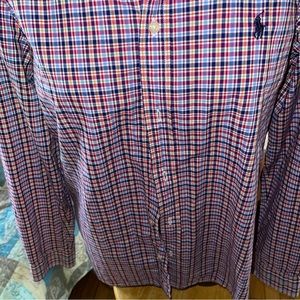 Ralph Lauren Shirt ✅Boys ✅Youth ✅Size XL 18-20 ✅Blue pink plaid ✅Long Sleeve